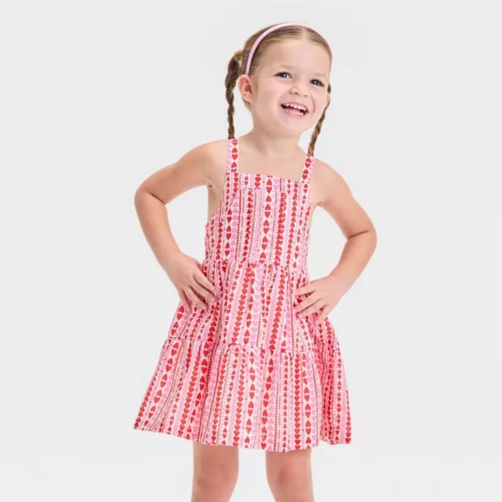 Toddler Girls' Hearts Tank Dress